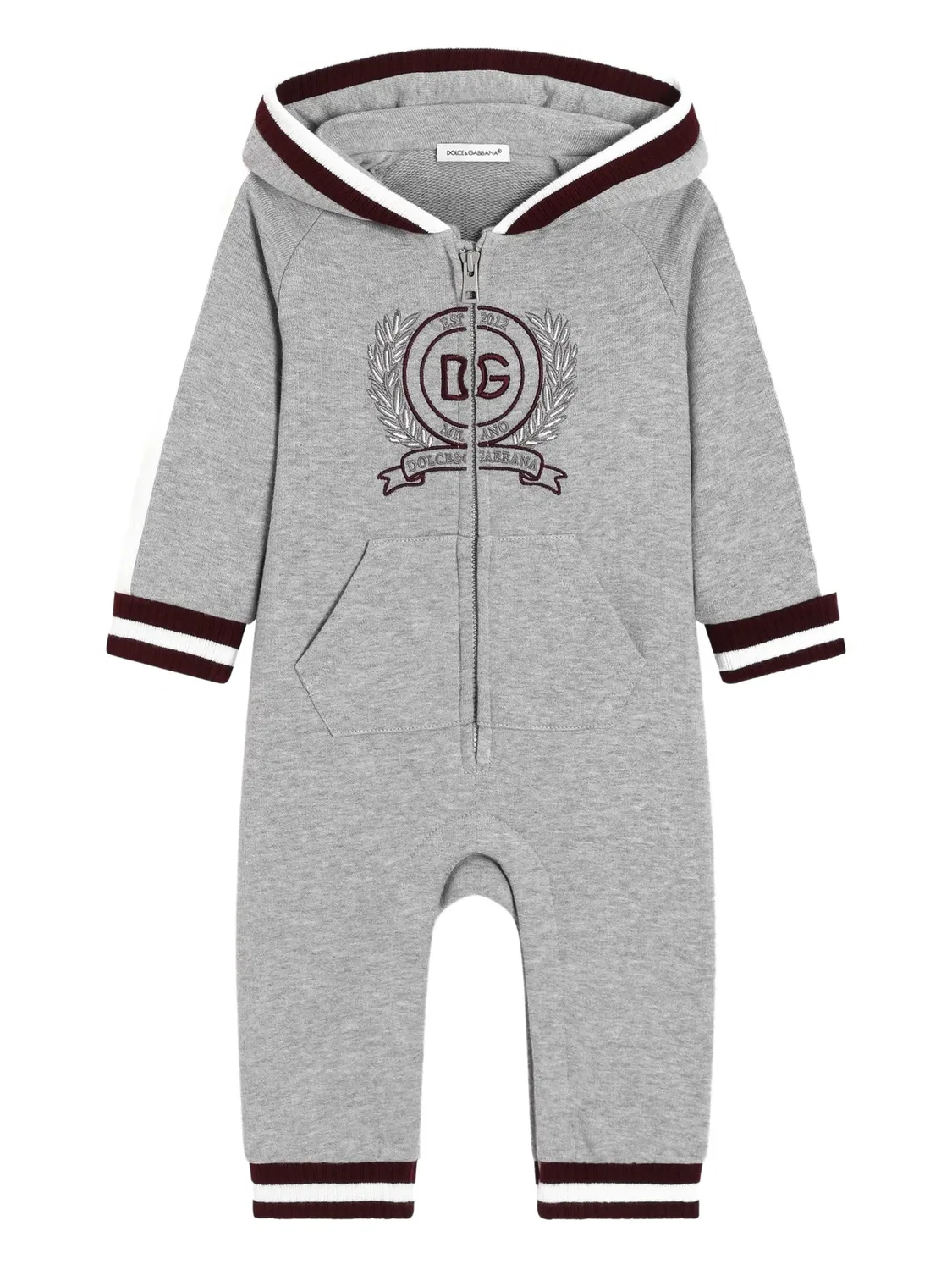 Ромпер с капюшоном Dolce & Gabbana Kids, серый
