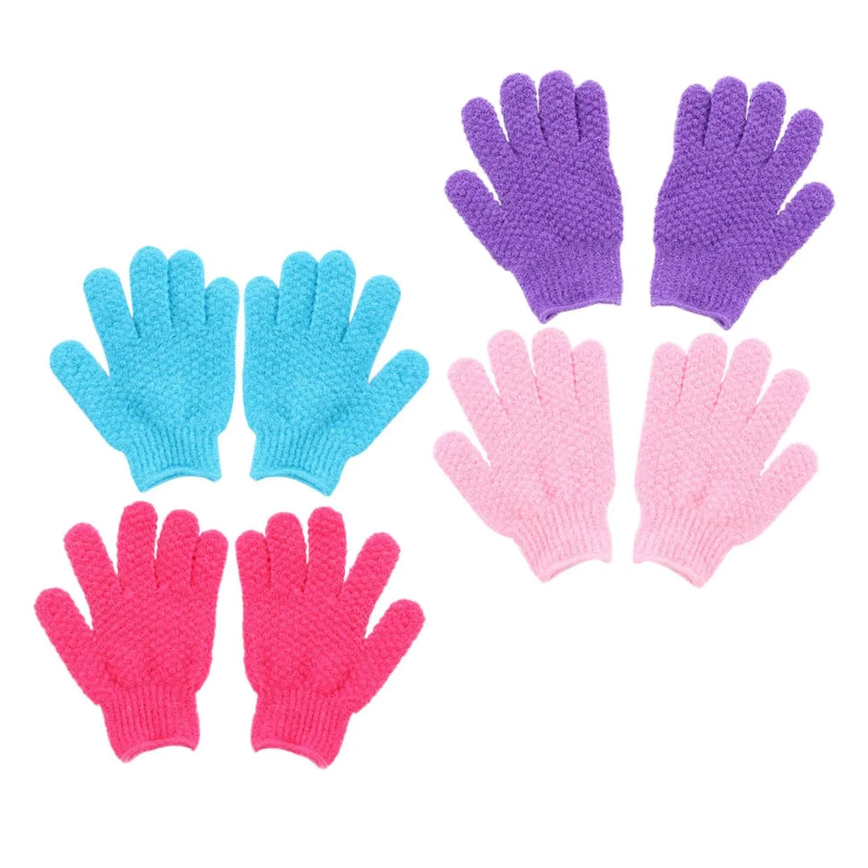 Эксфолирующие перчатки, 4 пары, BESTYASH, Pink