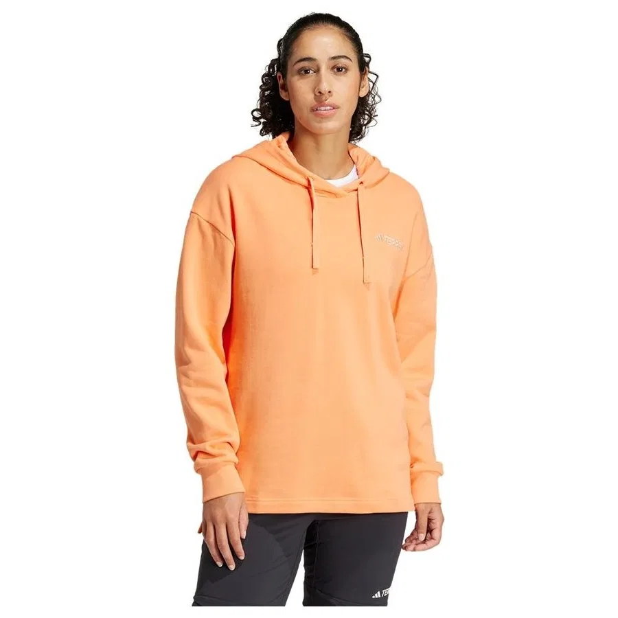 Женский свитшот с логотипом Loose Fit adidas, Оранжевый — фото 2