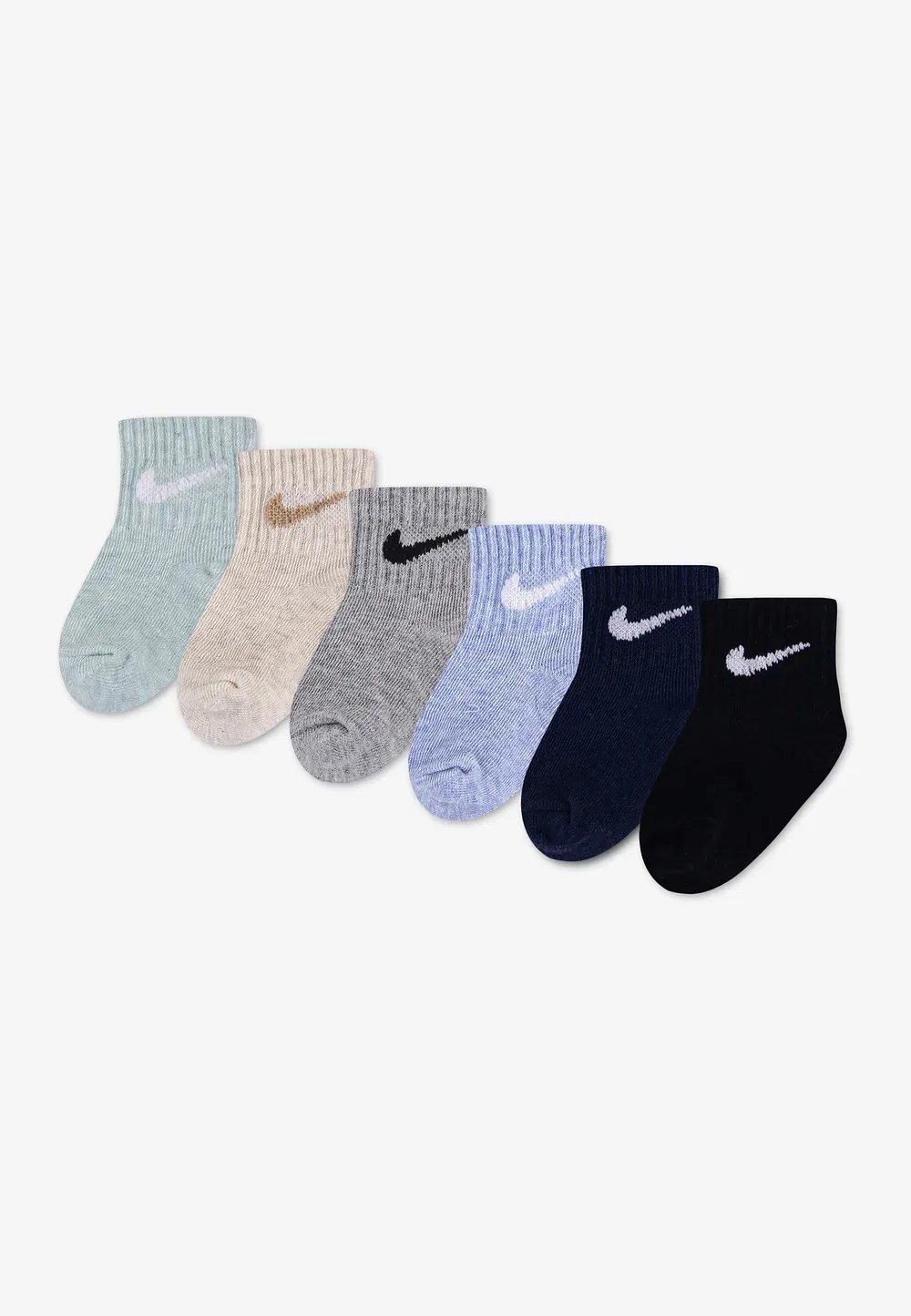 Детские короткие носки (6 пар) унисекс Nike Sportswear, Pale Ivory Heather