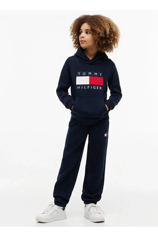Детские спортивные штаны для мальчиков с широкой штаниной Heritage Flag Sweatpants Tommy Hilfiger, Dark Night Navy