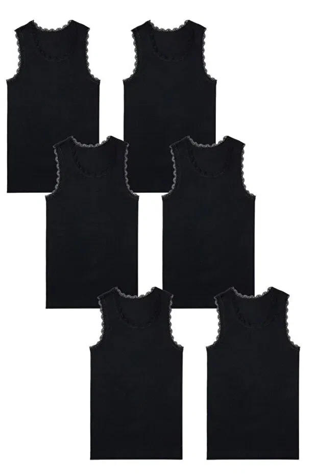 Детская майка хлопковая набор 6 предметов Bross, Black