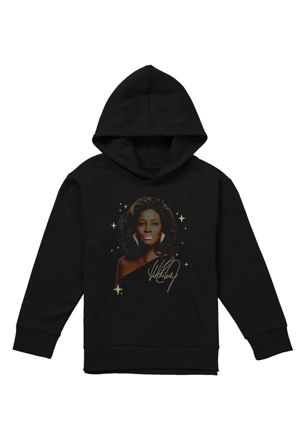Детский худи с принтом Graphite Star Youth Kids Pull-Over Whitney Houston, Black