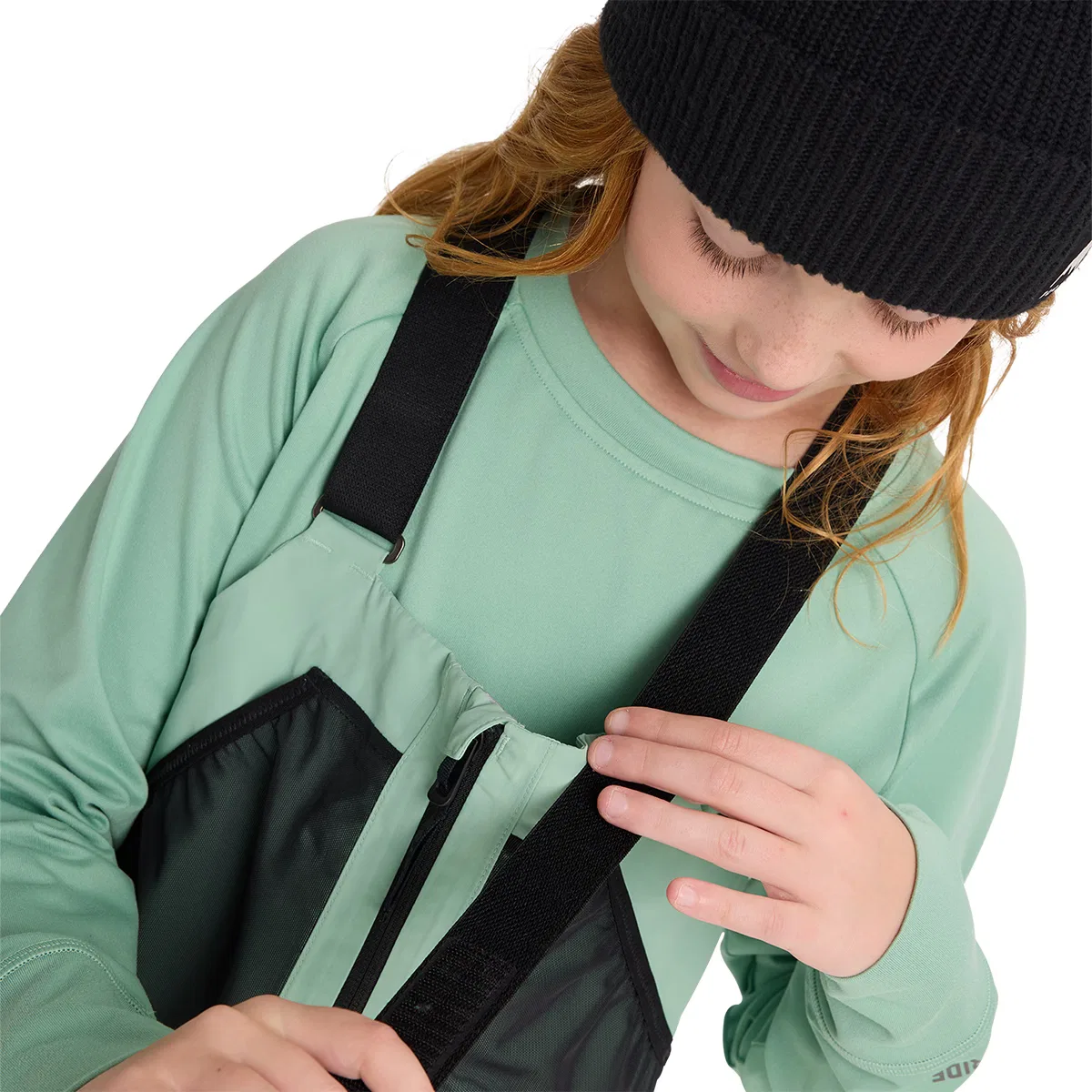 Детский сноубордический комбинезон с подтяжками Outbeam 3L Bib Pant Burton, Soft Sage/True Black — фото 2
