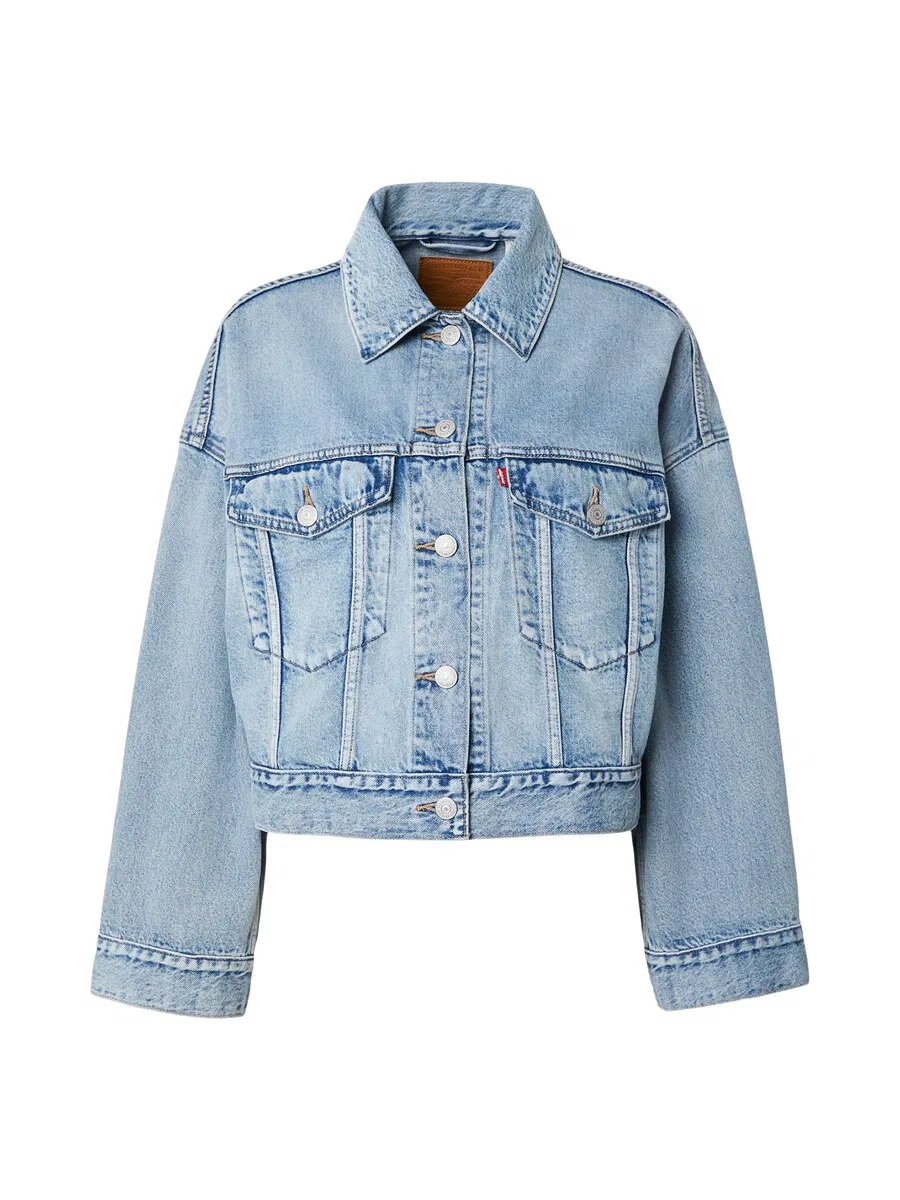 Куртка LEVI'S для межсезонья «Свободная укороченная куртка-тракер» небесно-голубого цвета