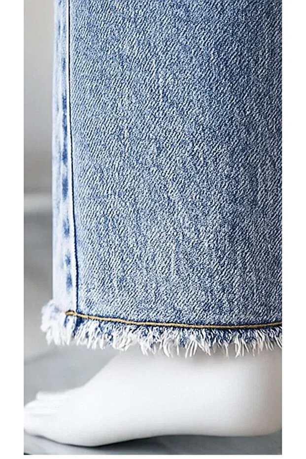 Детские джинсы для девочек свободного кроя с кисточками Endici, Light Blue — фото 4