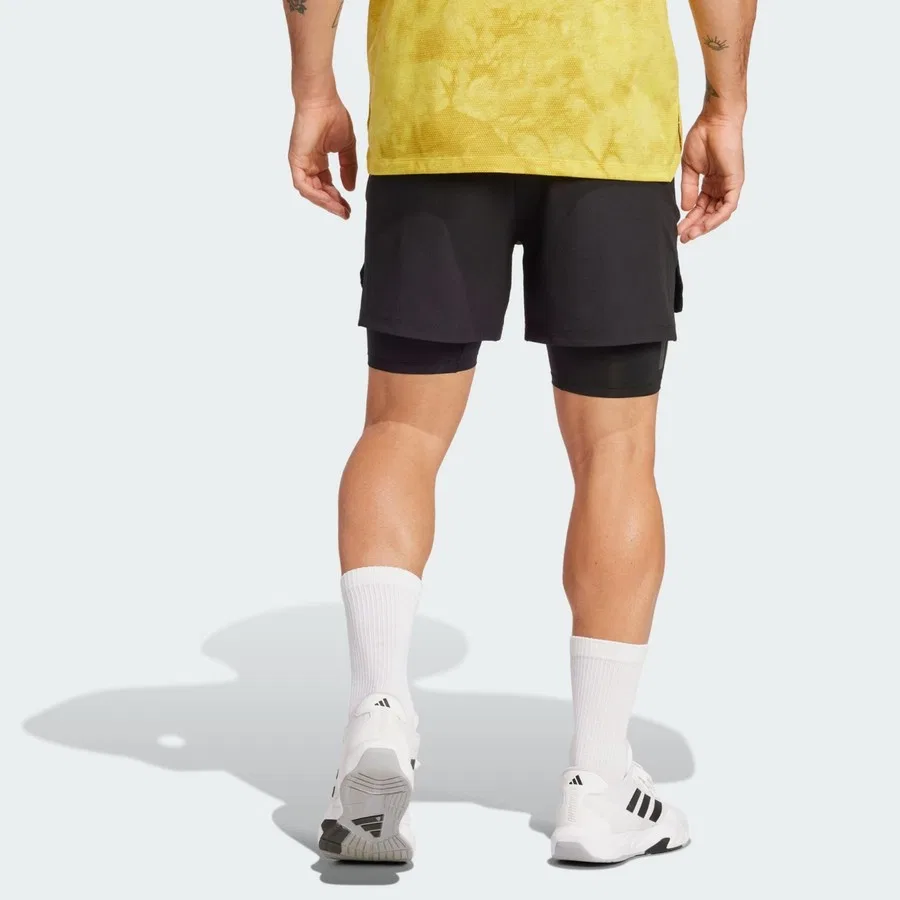 Спортивные шорты 2-в-1 с леггинсами PrimeLift, adidas, Черный — фото 2