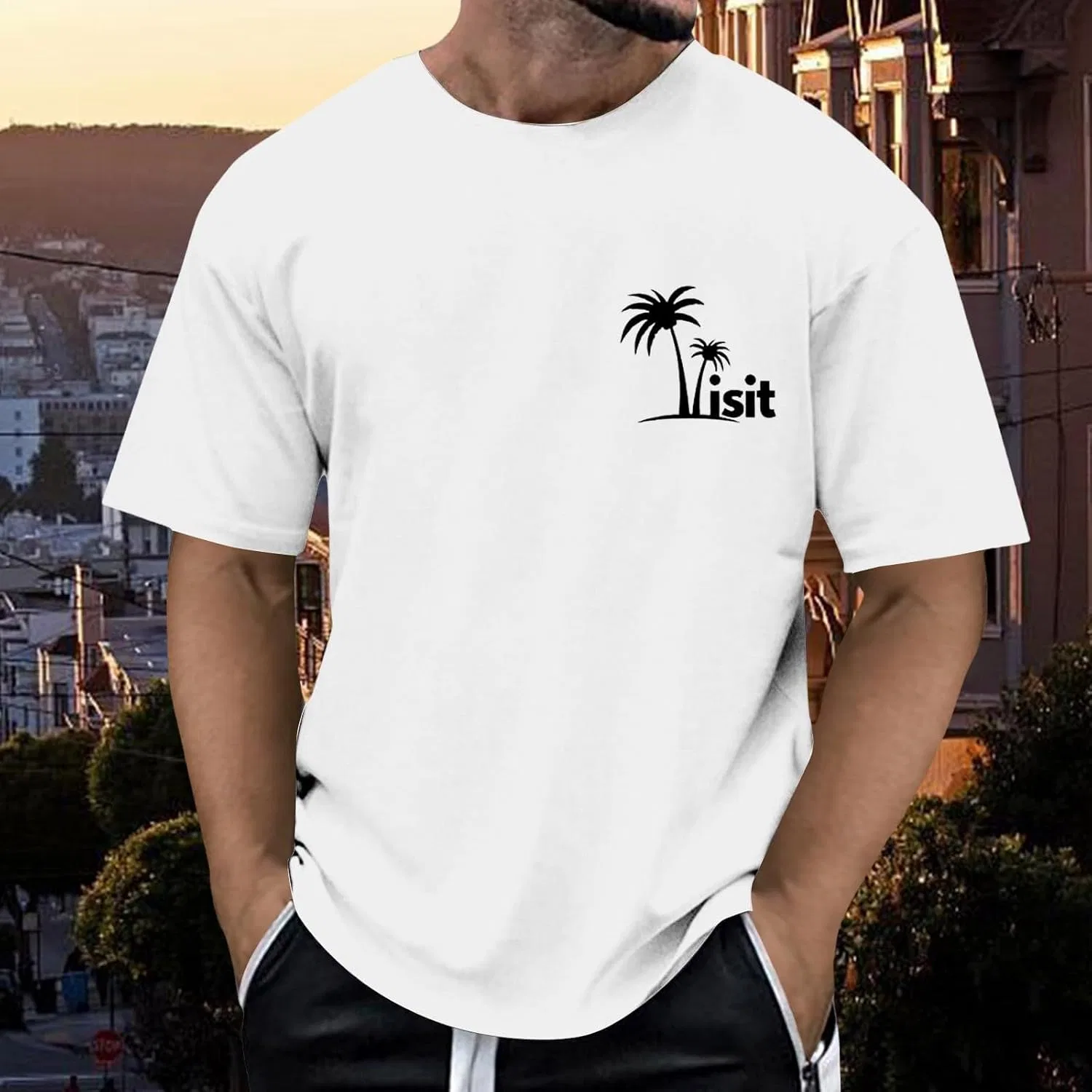 Мужская футболка с V-образным вырезом Heavy Weight Tee, White — фото 2