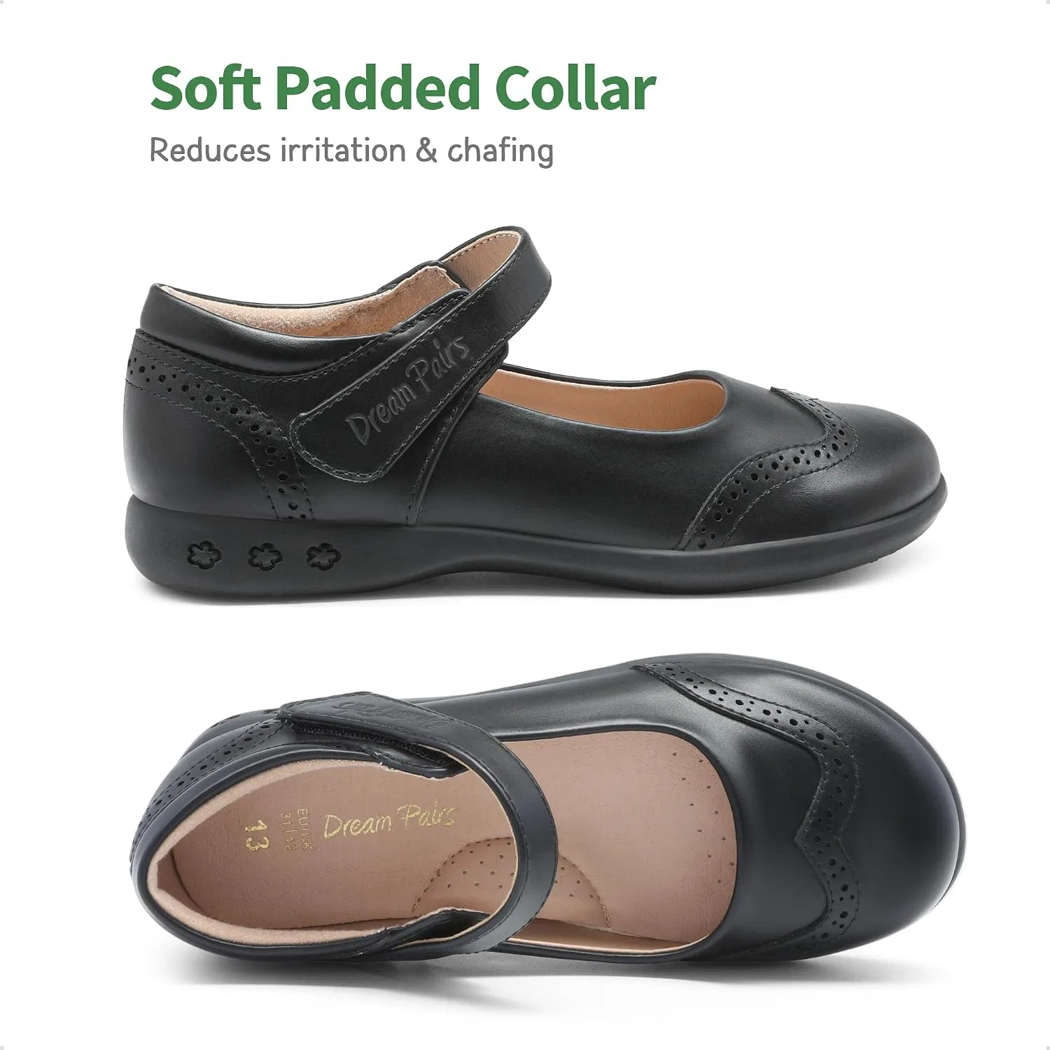 Детские туфли Мэри Джейн для девочек DREAM PAIRS, Black — фото 3