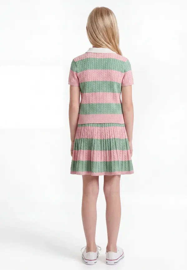 Комплект из мини-юбки и джемпера поло с полоской Polo Ralph Lauren, Adirondack Rose — фото 2