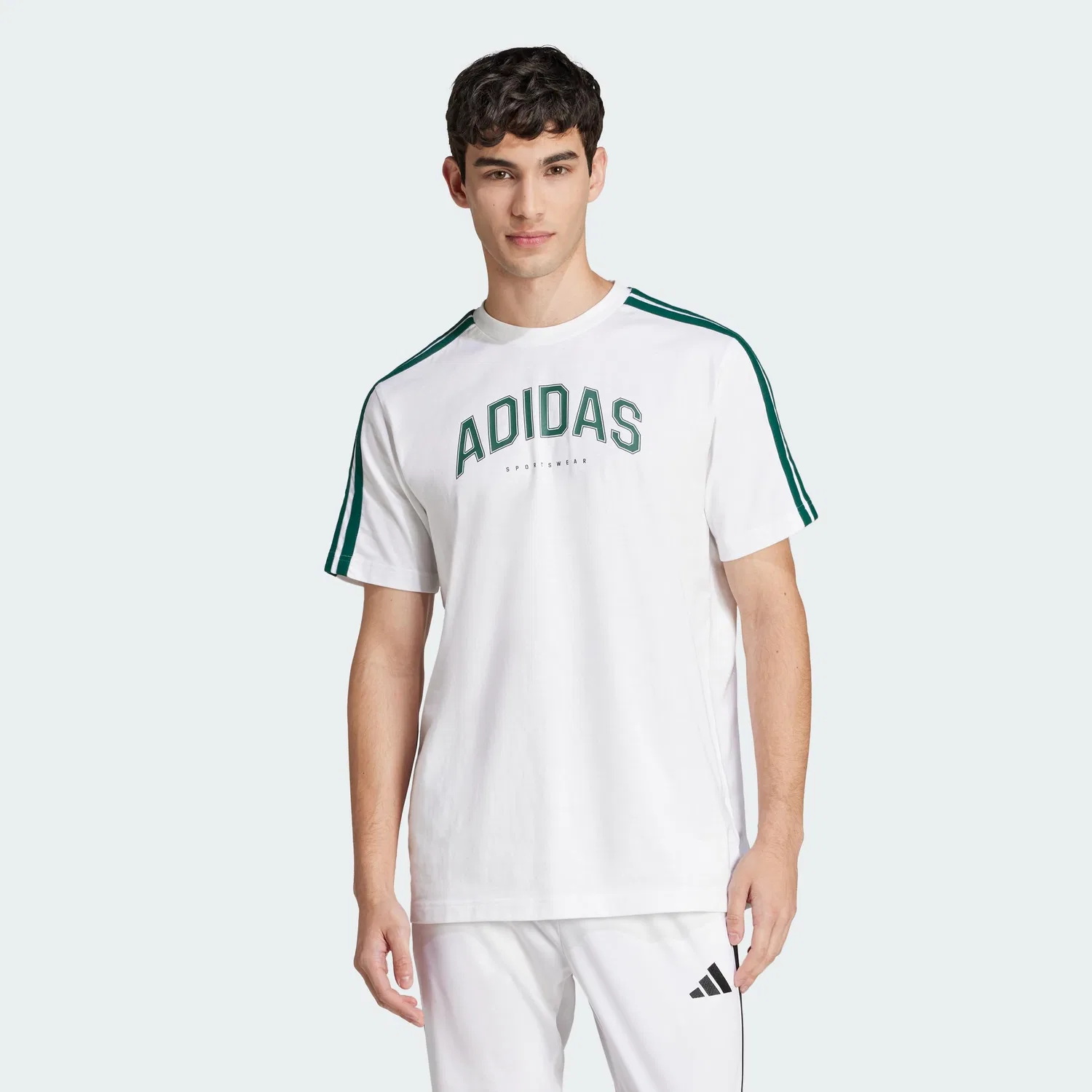 Мужская футболка с принтом Codes Collegiate Linear Graphic adidas, 2-White
