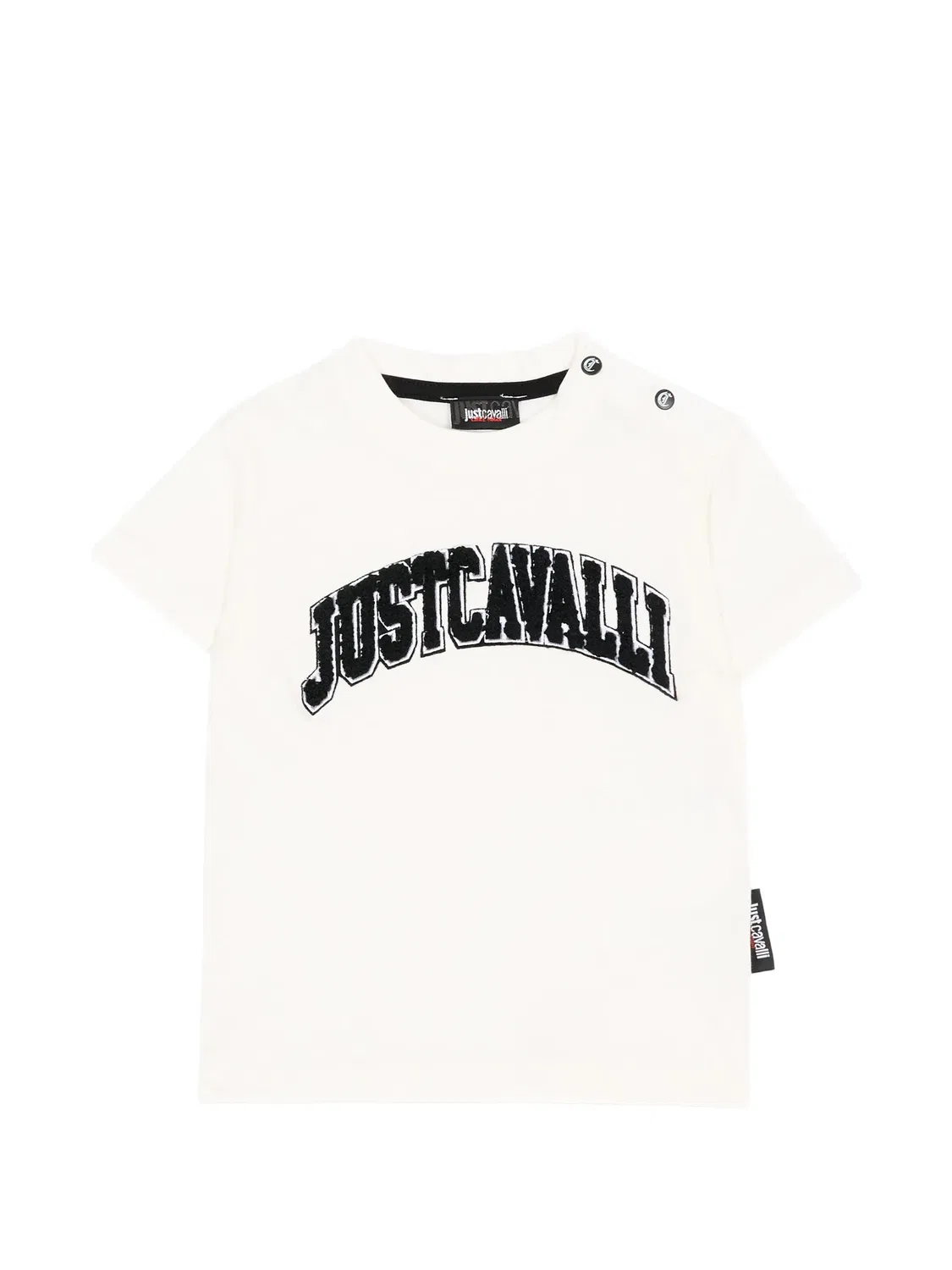 Футболка на кнопках с логотипом Just Cavalli Kids, нейтральные цвета