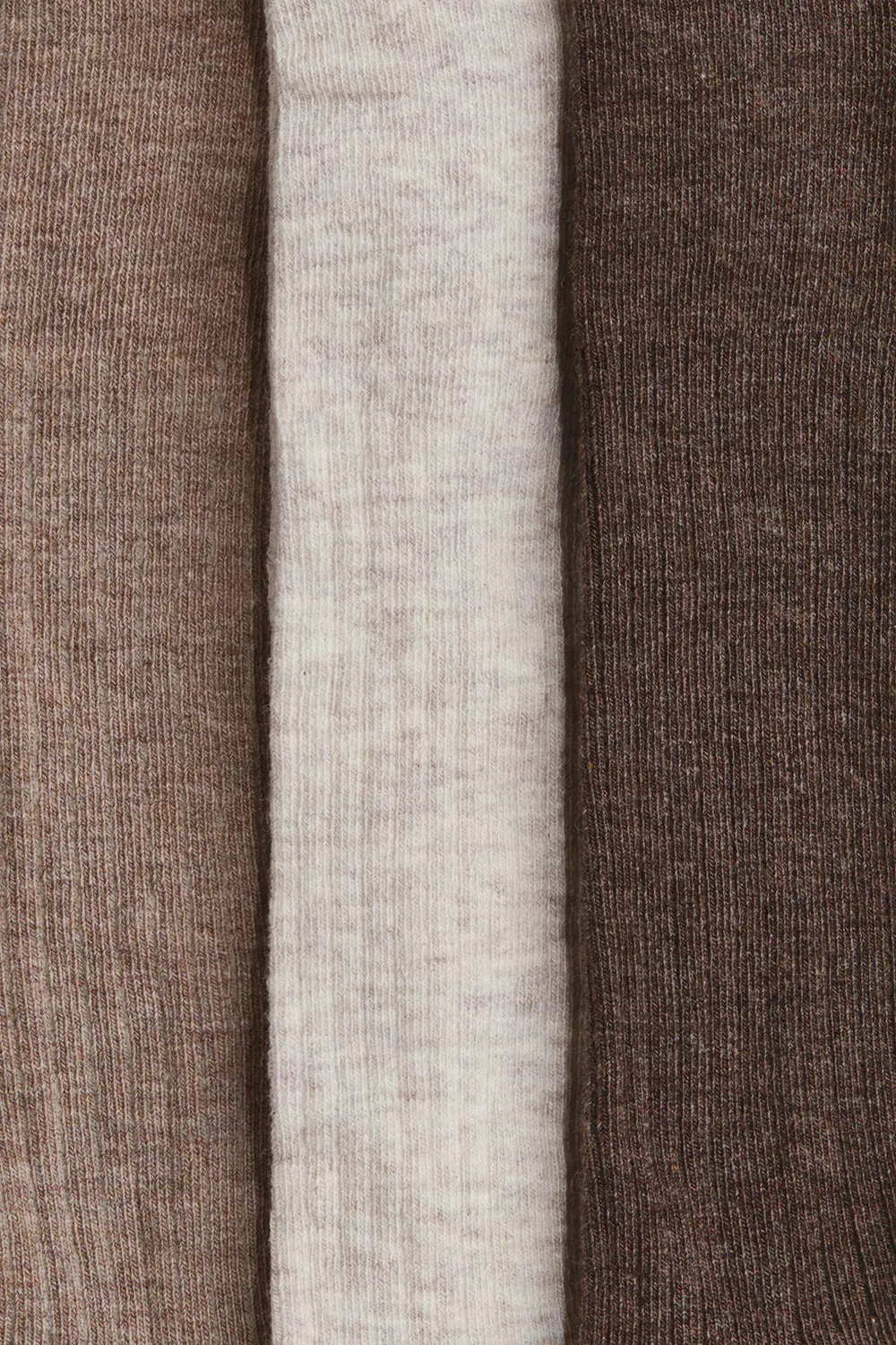 Комплект из 3 ребристых колготок H&M, Braun/Beige — фото 2