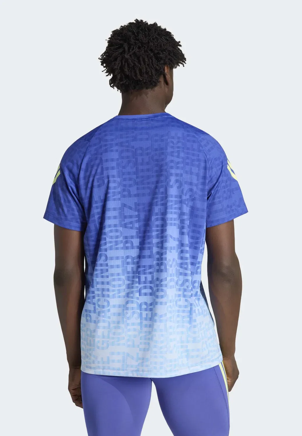 Ber26 aop tee m - спортивная футболка Adidas Performance, Dual Indigo Crystal Sky — фото 3