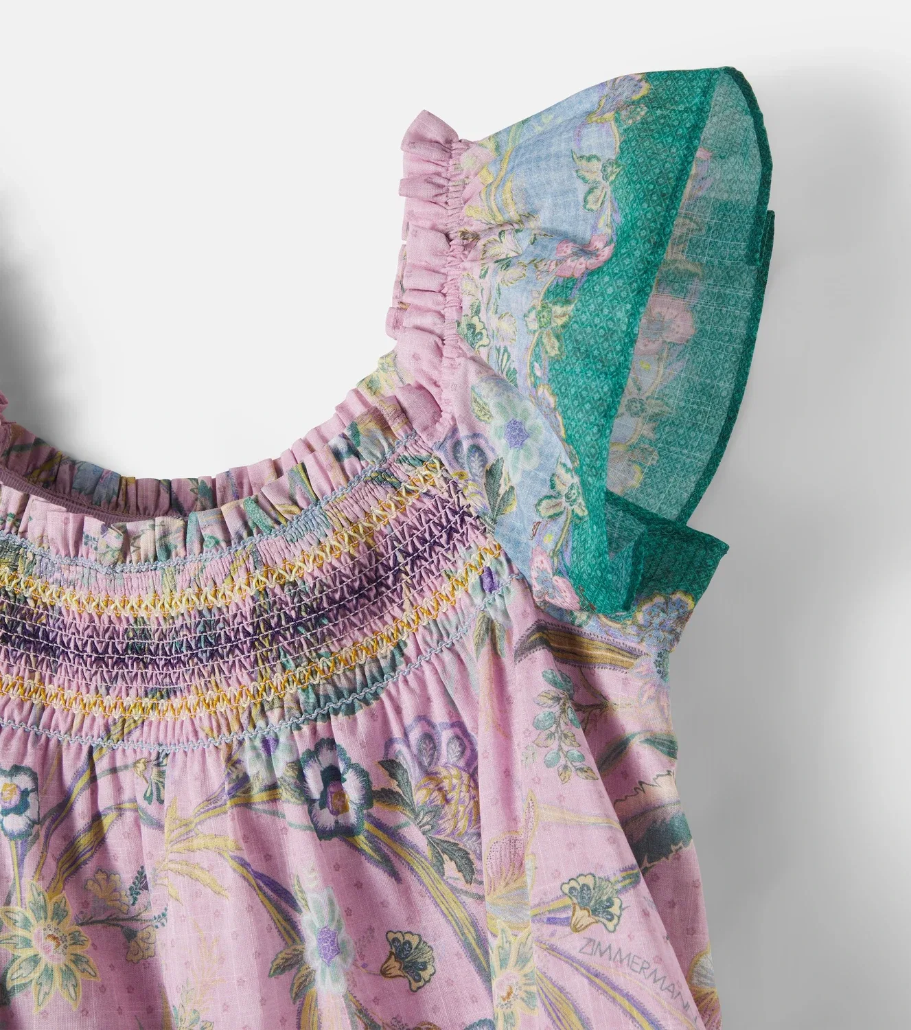 Платье хлопковое Zimmermann Kids, Lilac Scarf Floral — фото 4