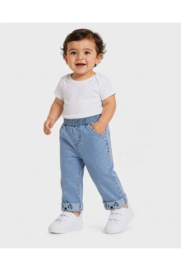 Детские для девочек джинсы прямого кроя Isyiz Outlet, Light Blue — фото 2