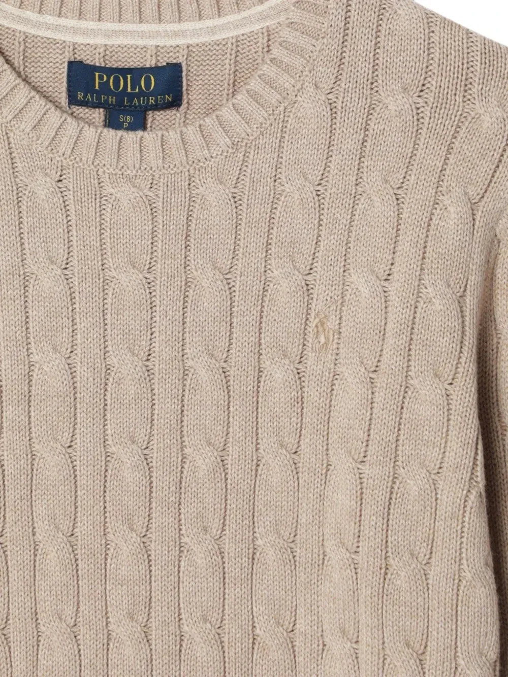 Свитер крупной вязки Polo Ralph Lauren Kids, бежевый — фото 3