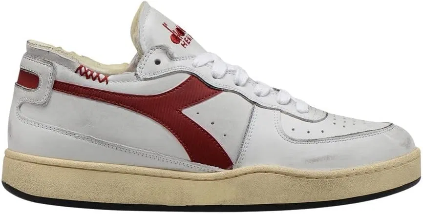 Кроссовки Diadora Scarpa Heritage Modello MI Basket Row Cut Bianco 176282C7114 DIADORA HERITAGE, Bianco Rosso