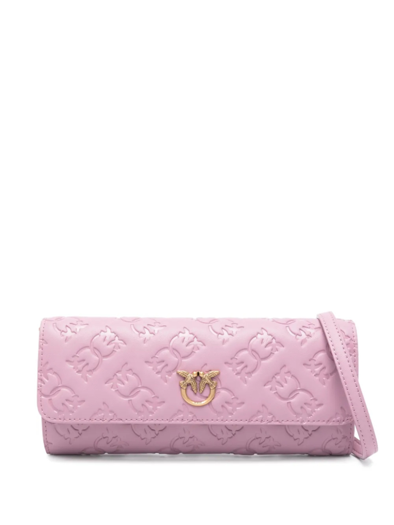 

Кошелек на цепочке с тисненым логотипом PINKO, розовый