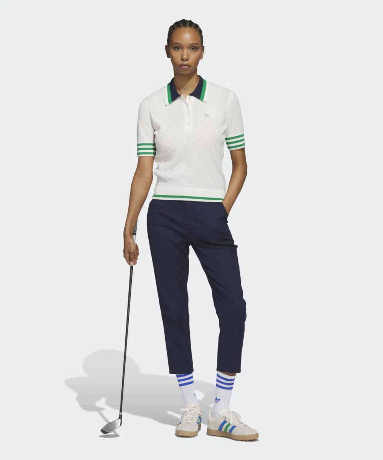 Женский поло-клубный джемпер с коротким рукавом Adidas Originals, Белый — фото 4