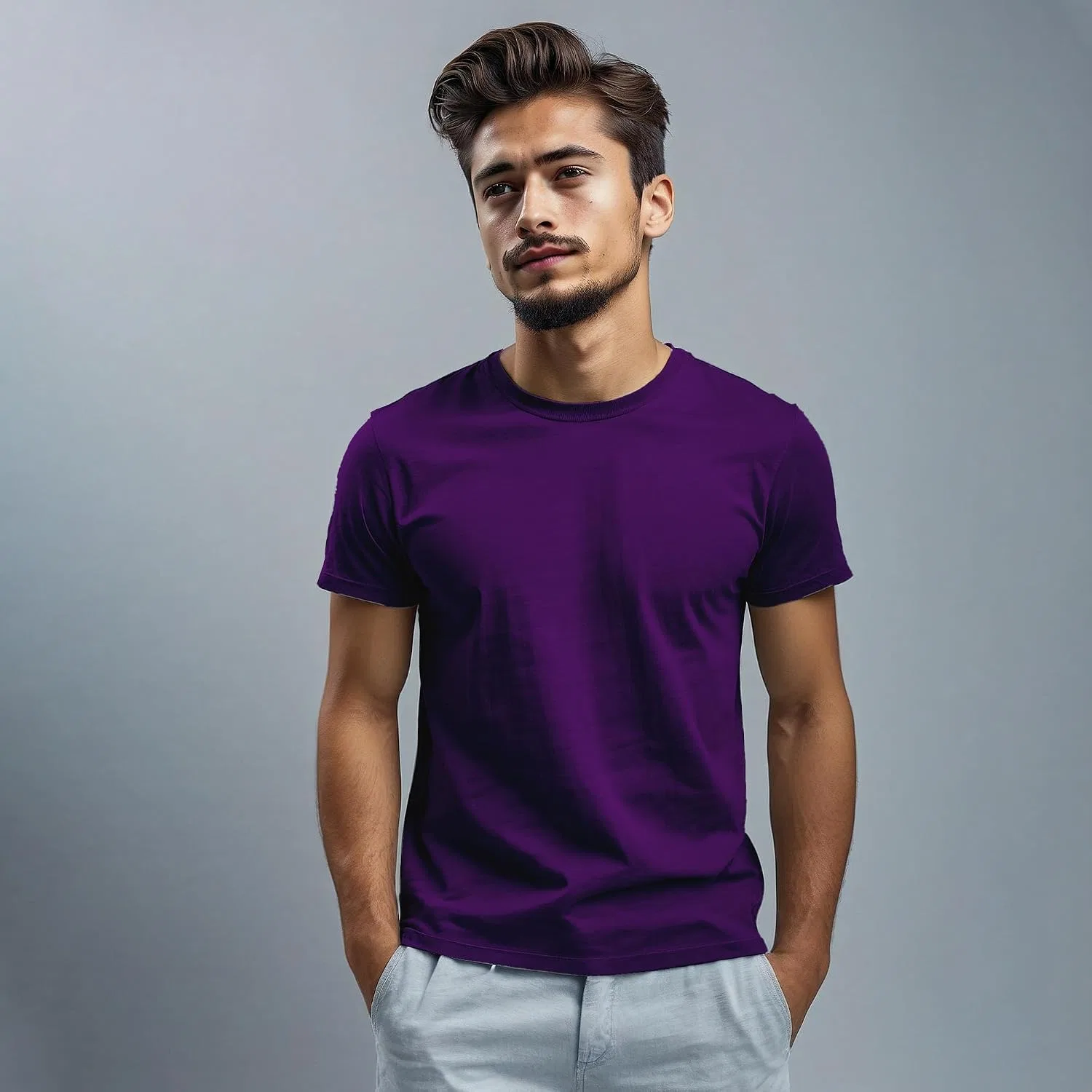 Унисекс футболка из органического хлопка Classic Fit T-shirt Arventur, Purple — фото 3
