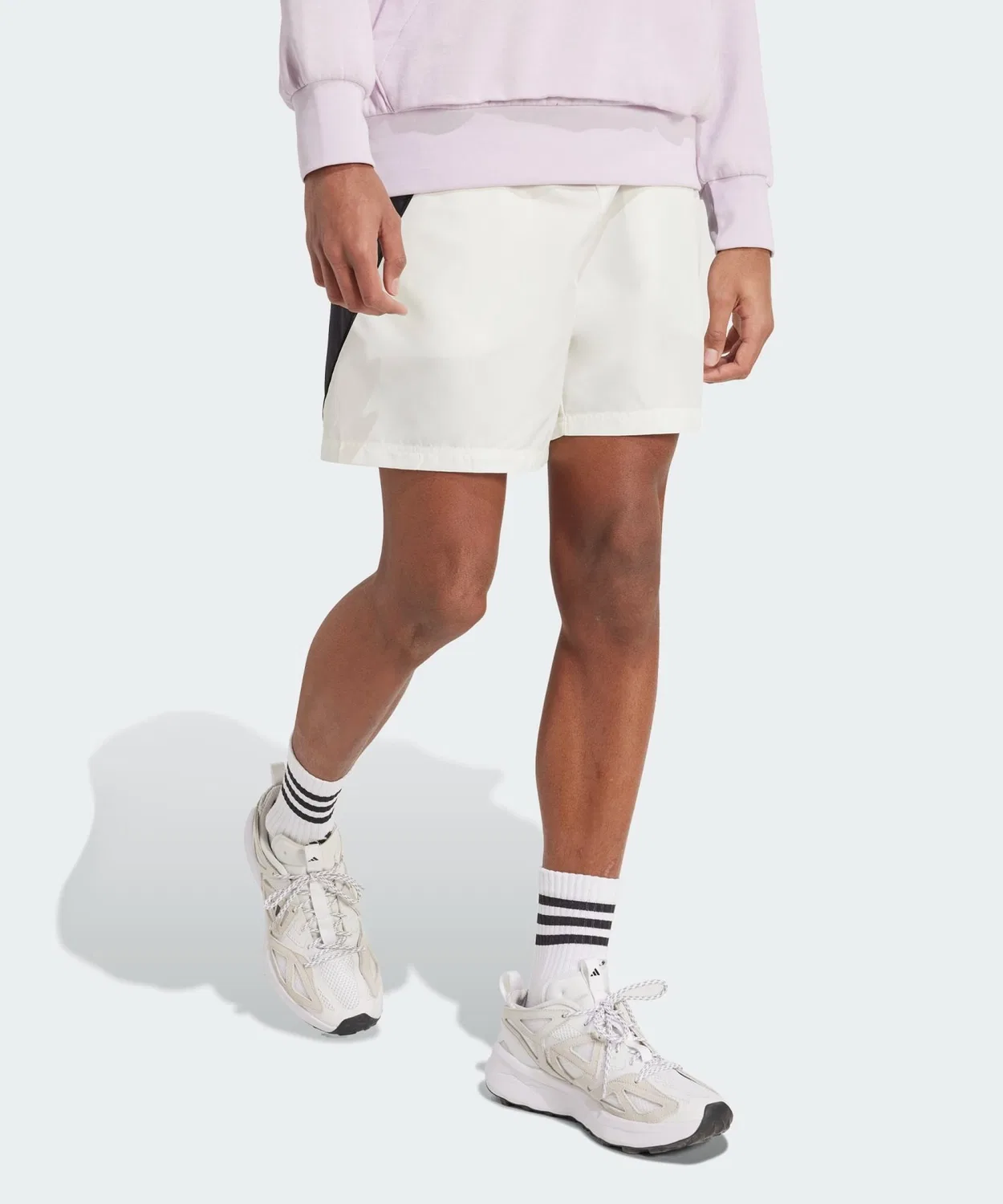 Мужские шорты с сатиновой окантовкой, модель Stadium, Adidas, White — фото 4