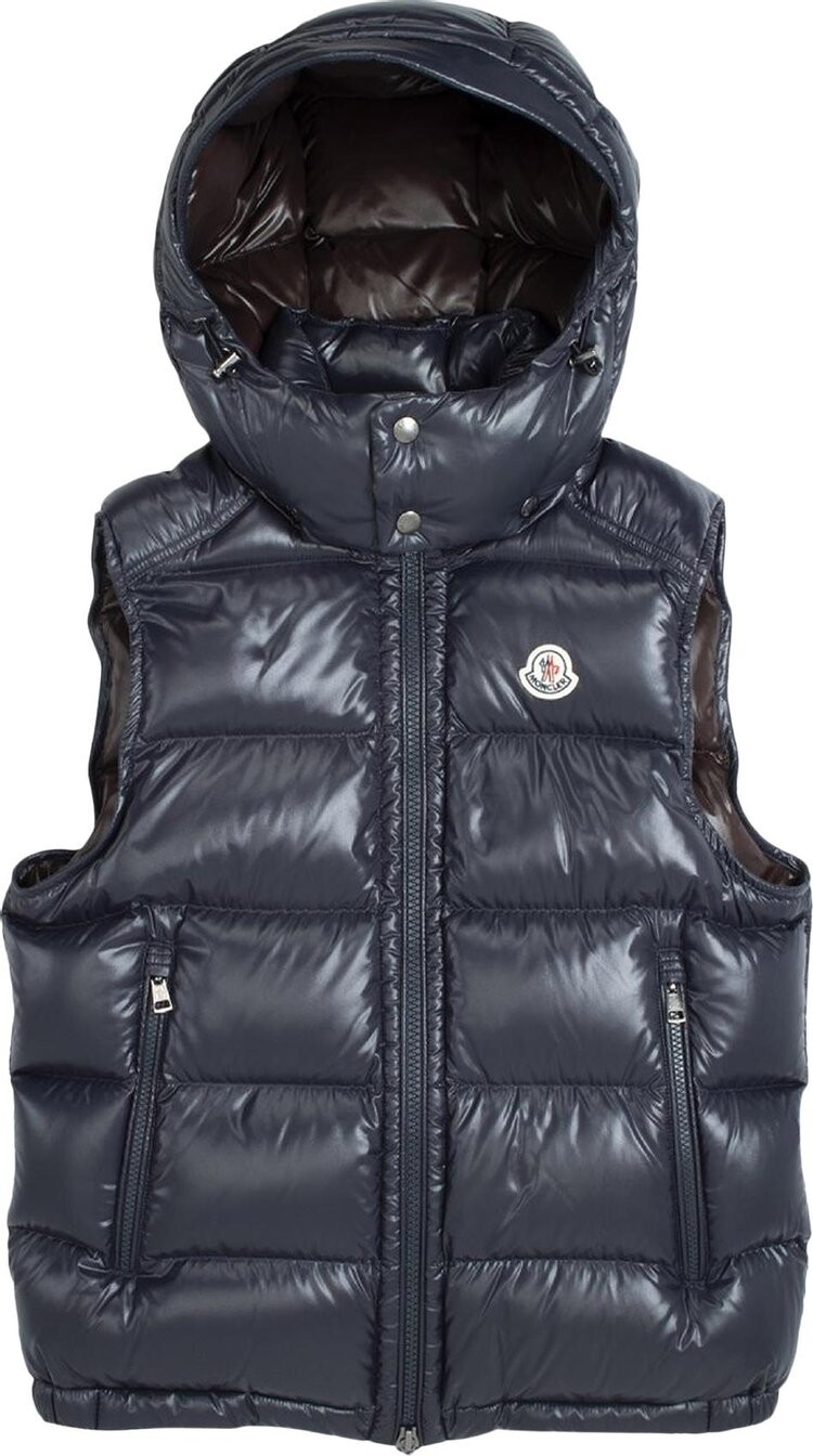 

Пуховик Moncler Bormes Shiny Puffer Vest 'Navy', синий