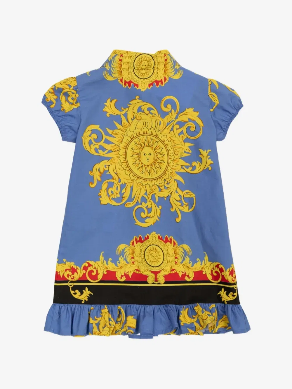 Платье с оборками и принтом Sun Baby Versace Kids, синий — фото 2