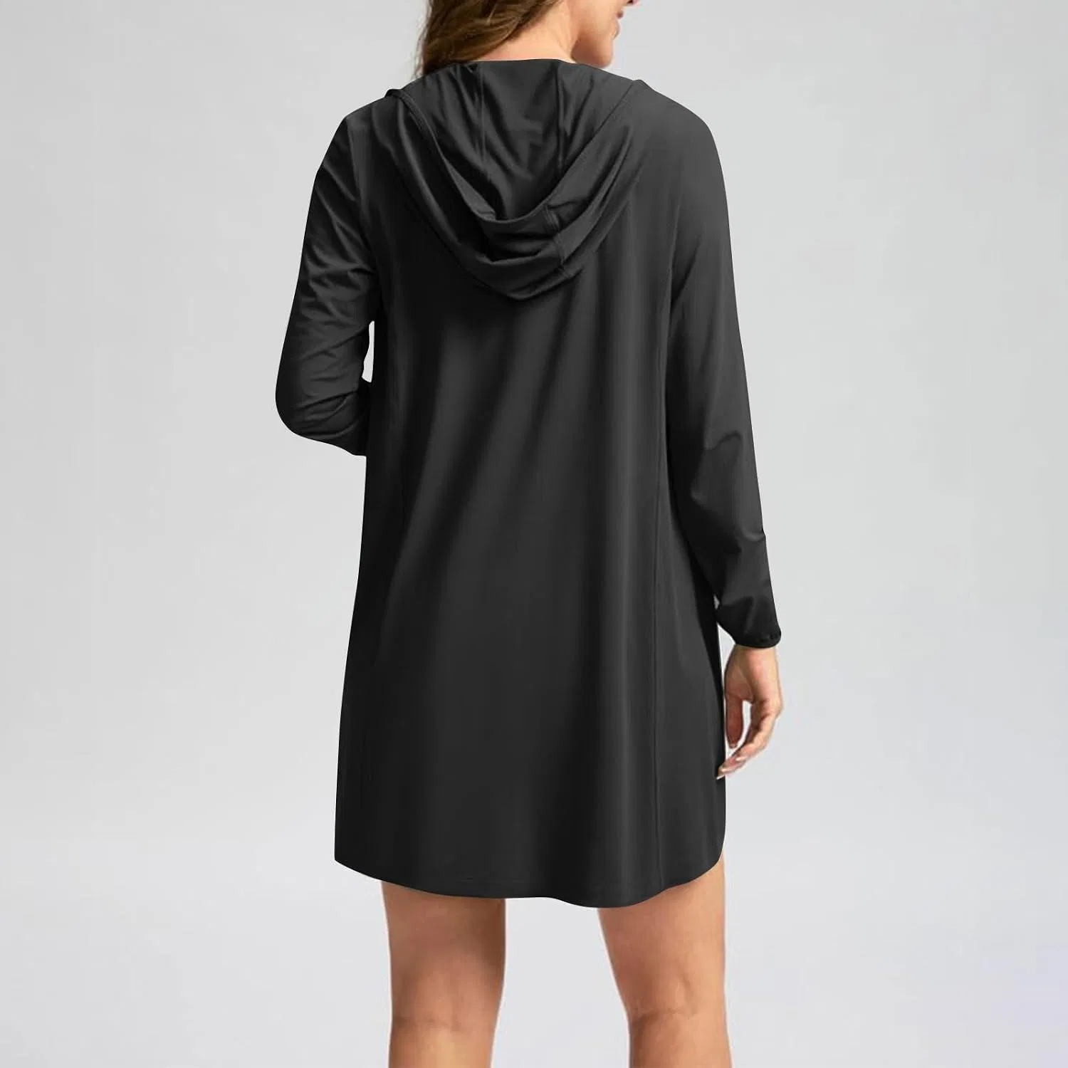 Женская солнцезащитная кофта с капюшоном UPF 50+ Full Zip, Black — фото 2
