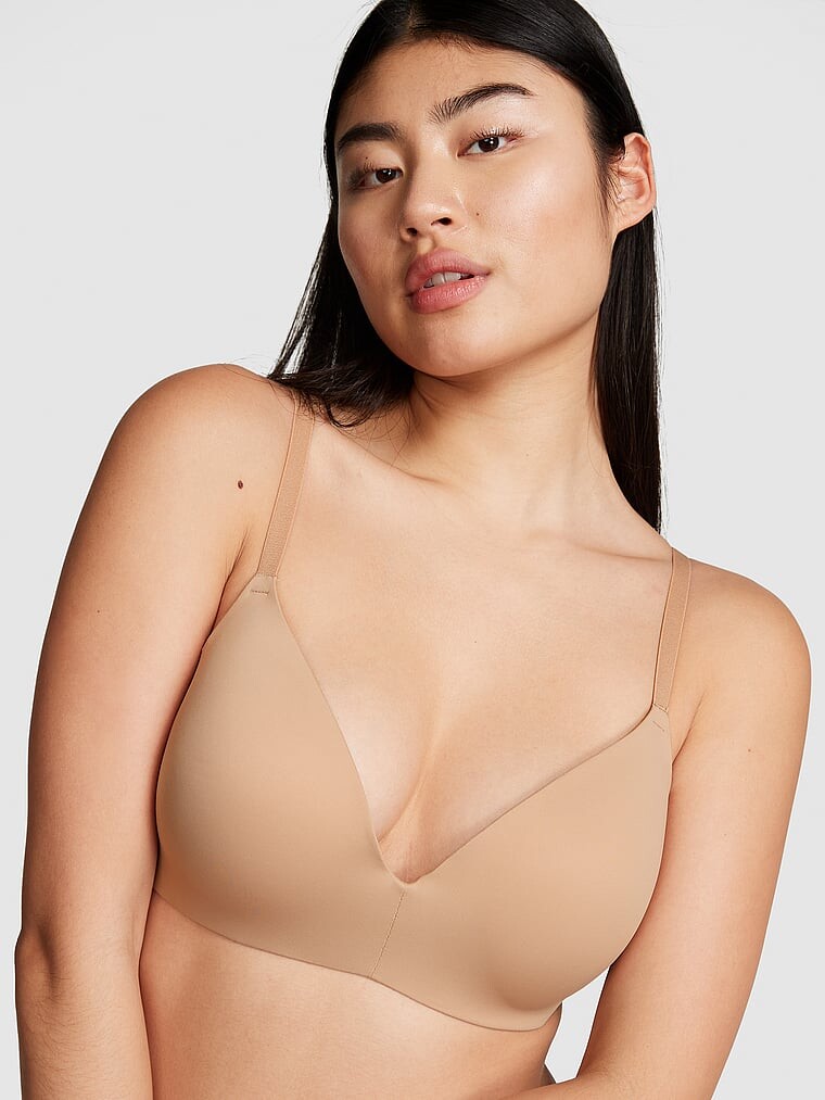 Бюстгальтер Victoria's Secret Pink Wear Everywhere Wireless Push-up, бежевый