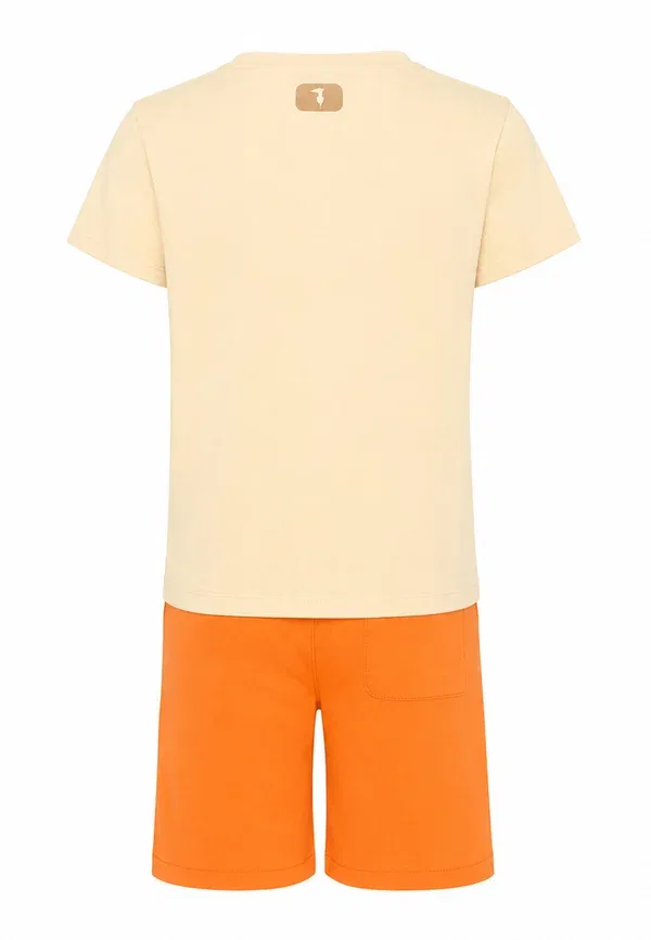 Комплект из футболки и шорт с принтом Tru Trussardi Junior бежевый — фото 2