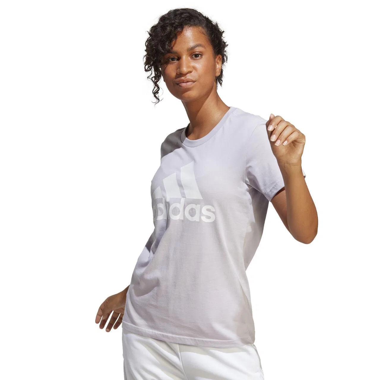 Женская хлопковая футболка Loungewear Essentials Logo Tee Adidas, Violett — фото 3