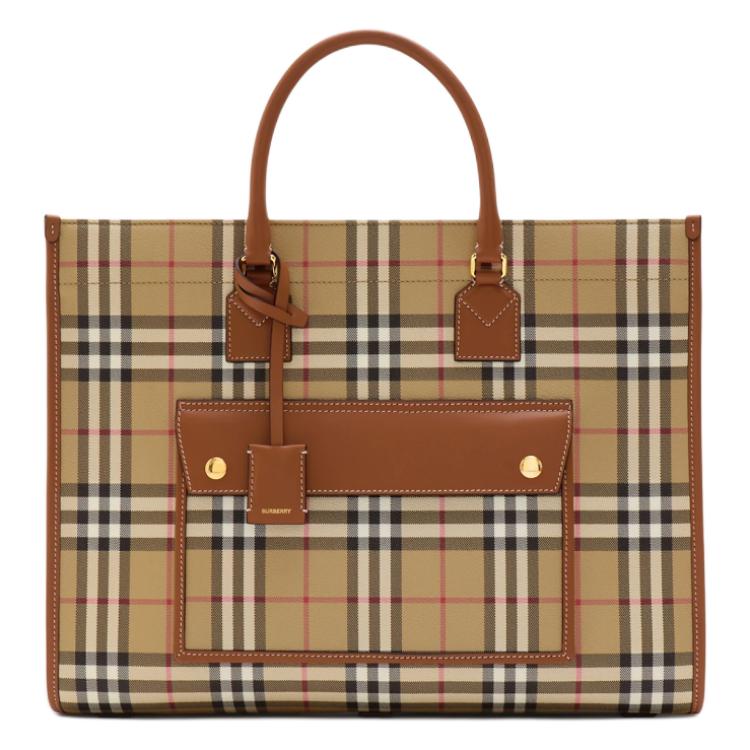 

Сумка-шоппер из полиуретана среднего размера женская коричневая Burberry