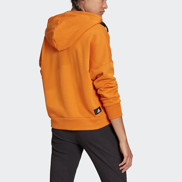 Толстовка (WMNS) adidas FUTURE ICONS Hoodie 'Orange', оранжевый — фото 3