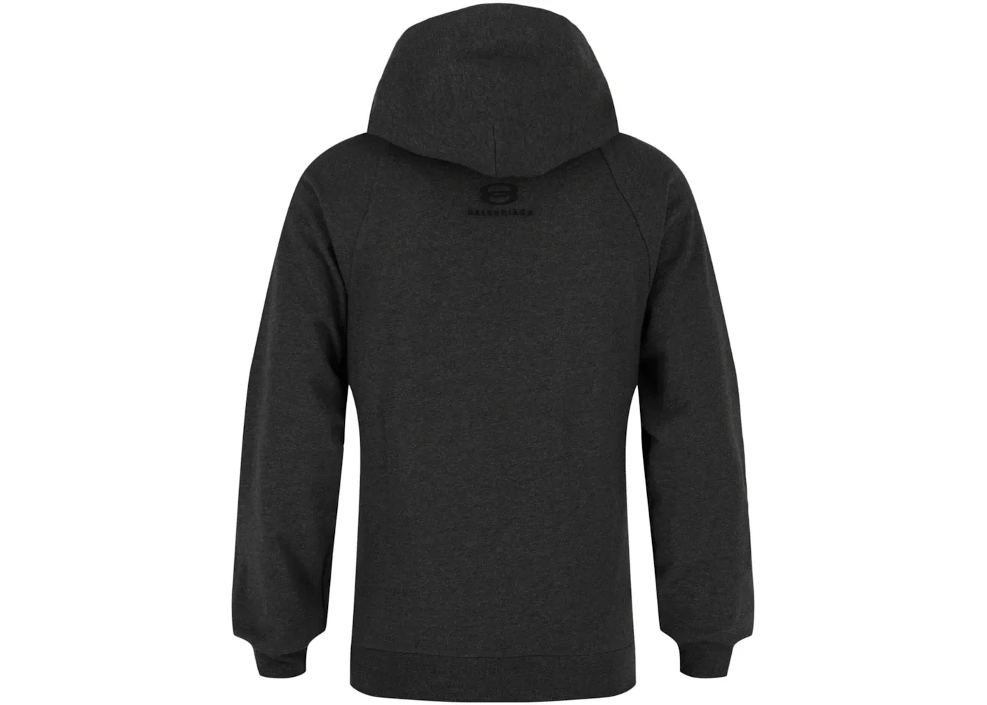 Мужской худи с вышивкой Balenciaga Hoodie, Dark Heather Grey Black — фото 2