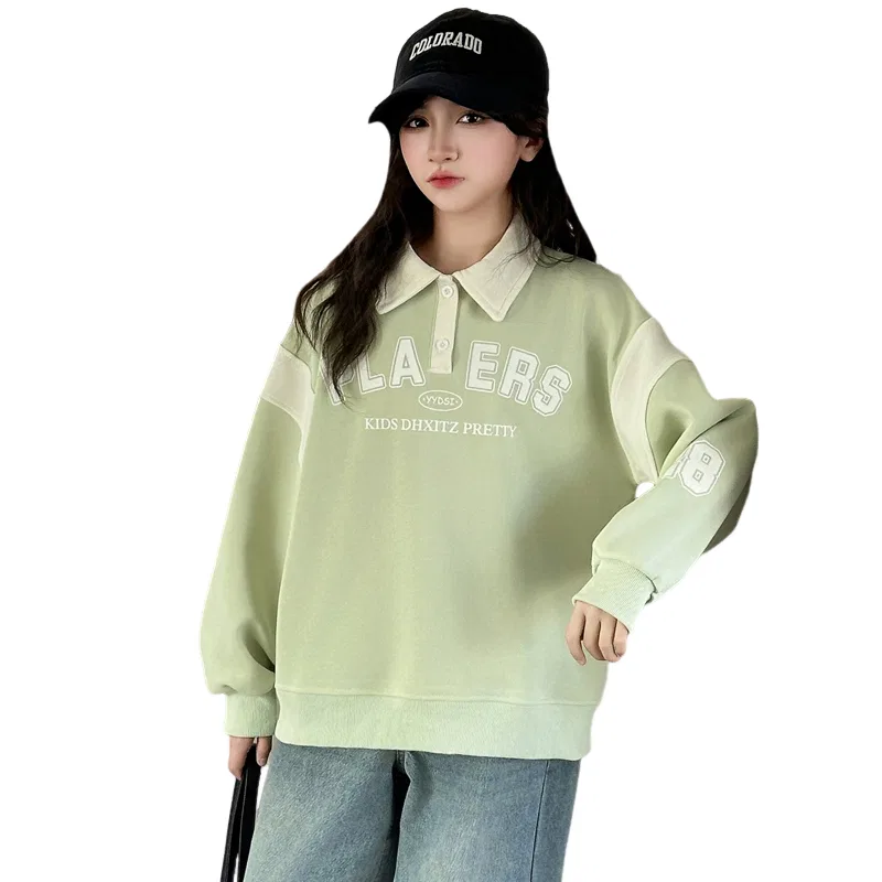 Детский свитшот с отложным воротником Lanza, Light Fruit Green