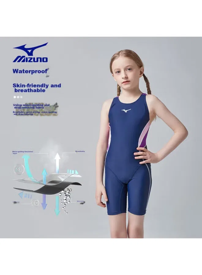 Купальник детский профессиональный с шортами до колен Mizuno, синий — фото 3