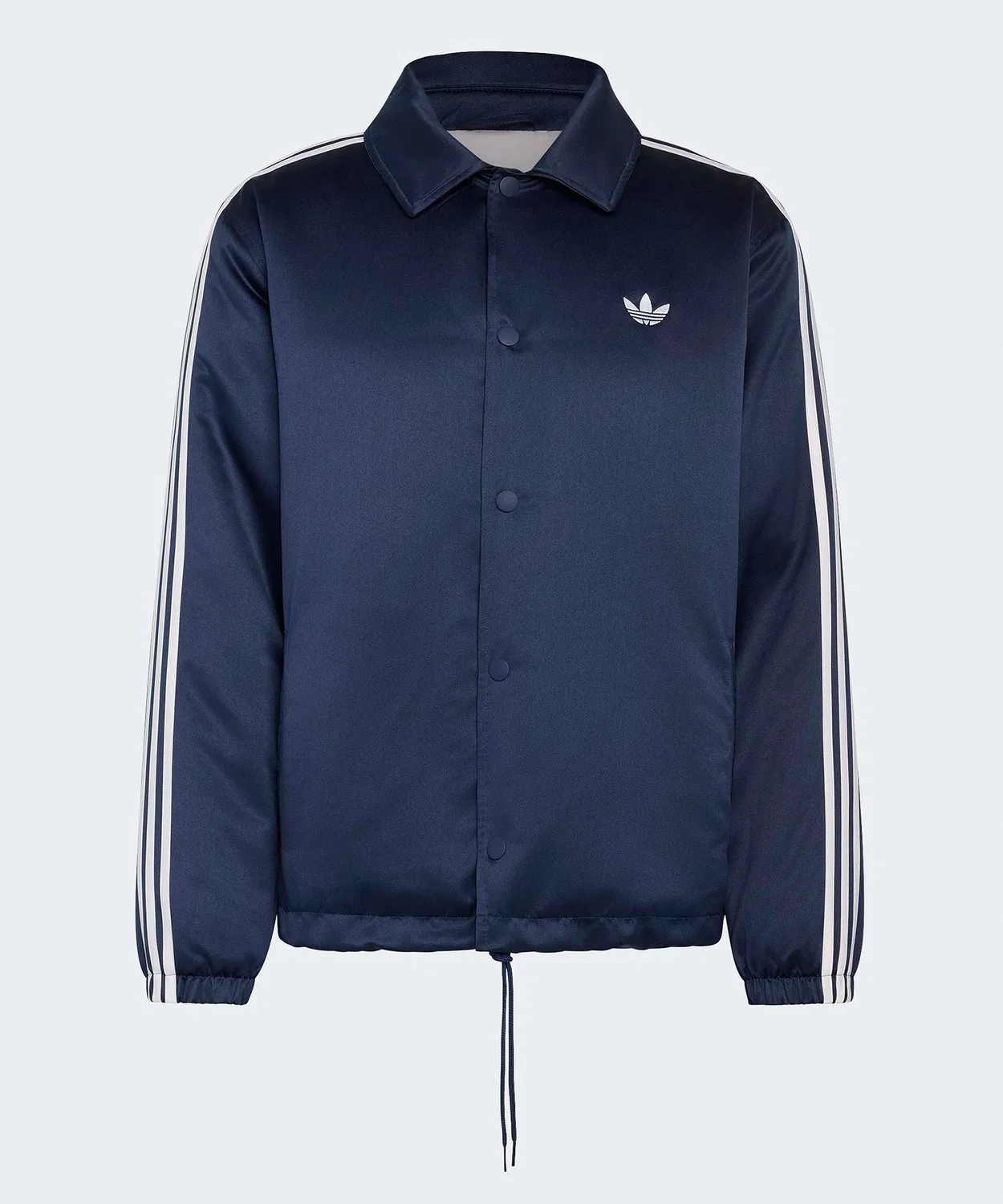 Мужская куртка-коуч с принтом Trefoil Three Stripes Adidas, Navy — фото 2