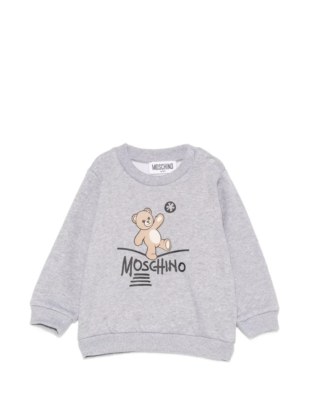 Свитшот с графическим принтом Moschino Kids, серый