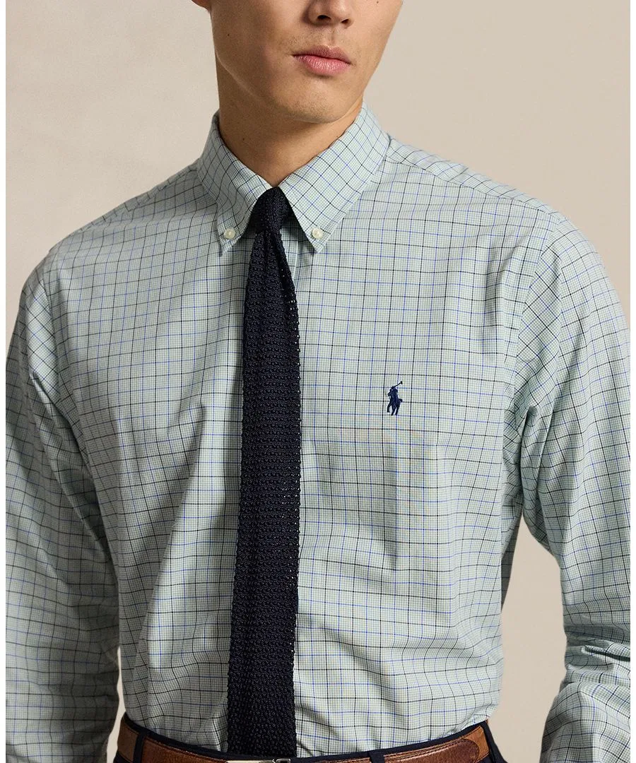Классическая рубашка с принтом в клетку, с длинным рукавом Polo Ralph Lauren, Green Blue Multi — фото 4