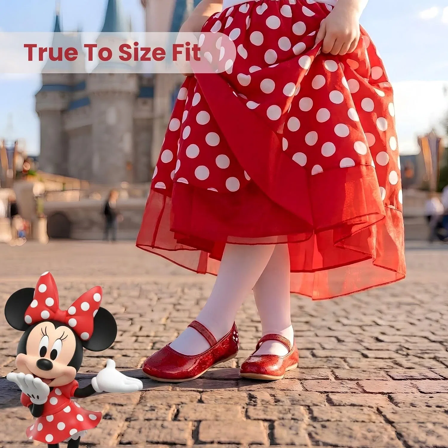 Детские туфли Мэри Джейн для девочек с принтом Disney, Red Minnie — фото 2