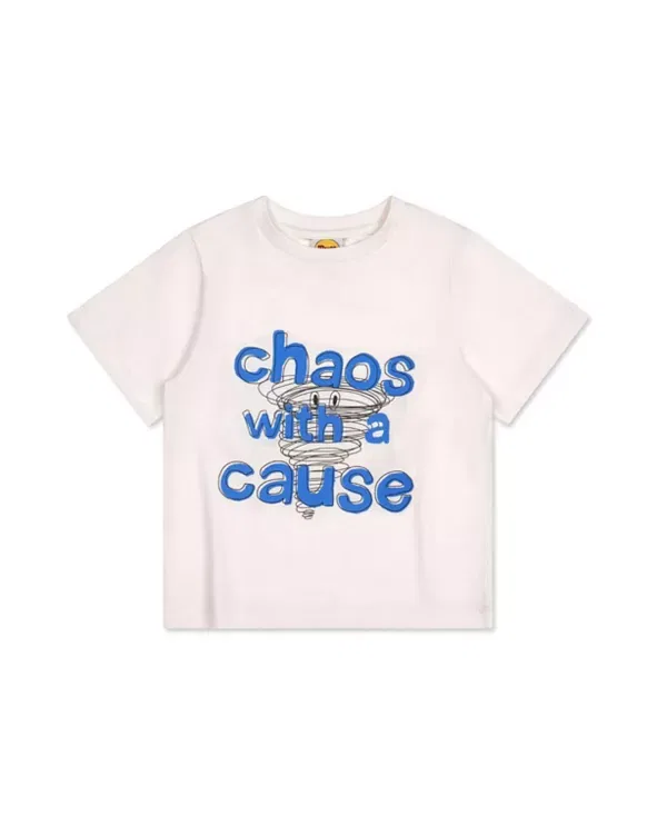 Детская футболка с принтом Chaos T-Shirt Mumzers, белый