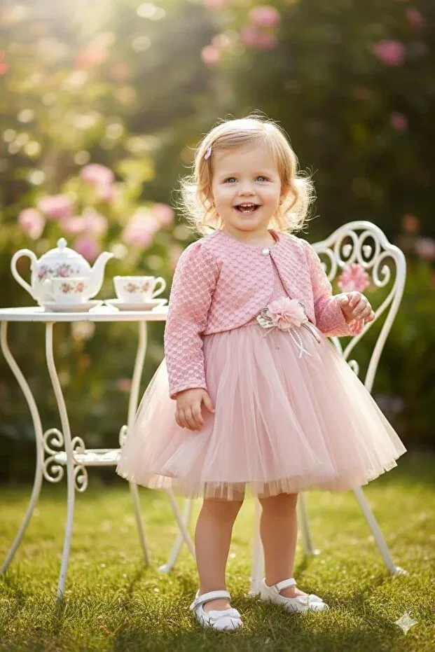 Детское платье для девочек с принтом Kidello, Pink