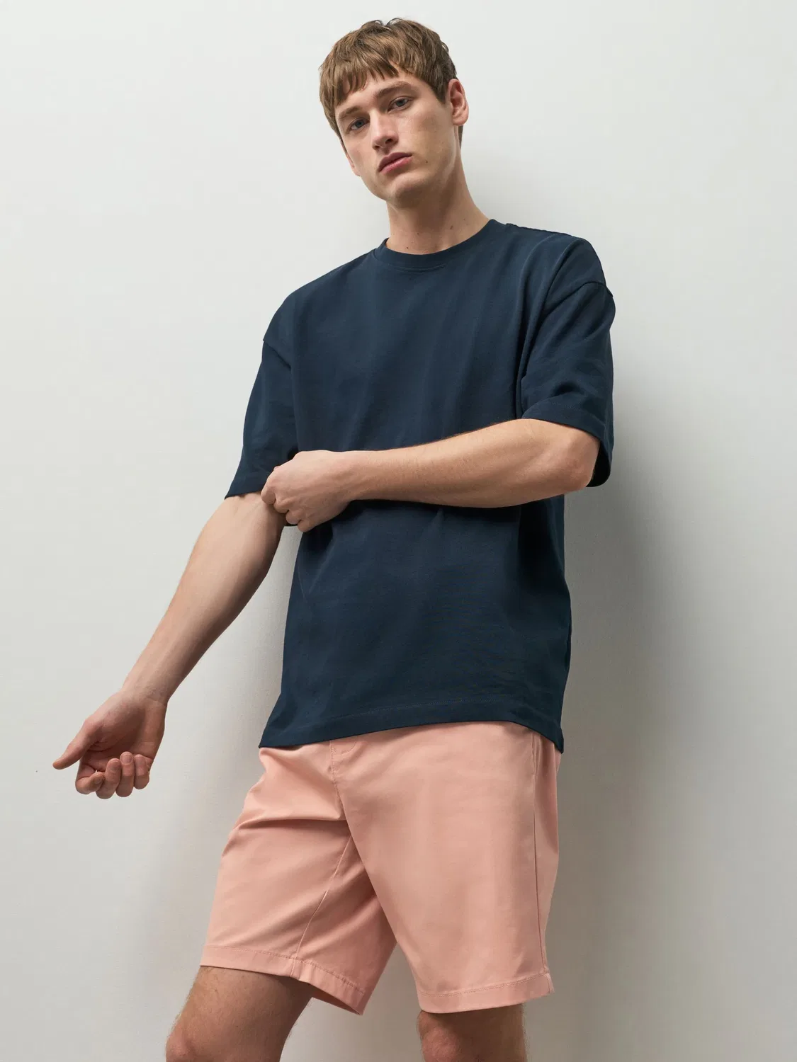 Шорты чинос Slim Fit Stretch Next, персиковый — фото 4