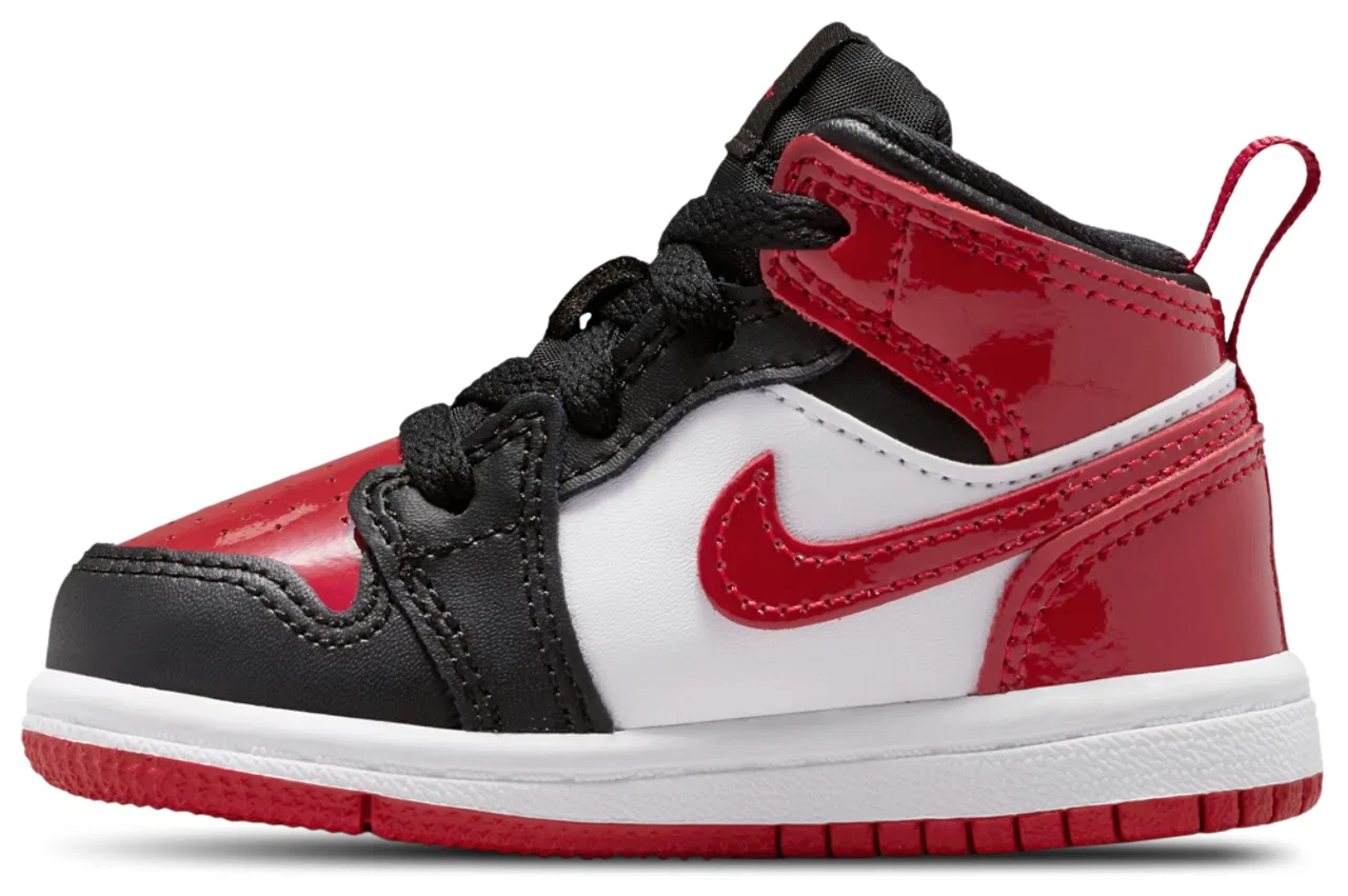 Кроссовки для мальчиков Jordan 1 Mid SE, цвет Black/Varsity Red/White — фото 2
