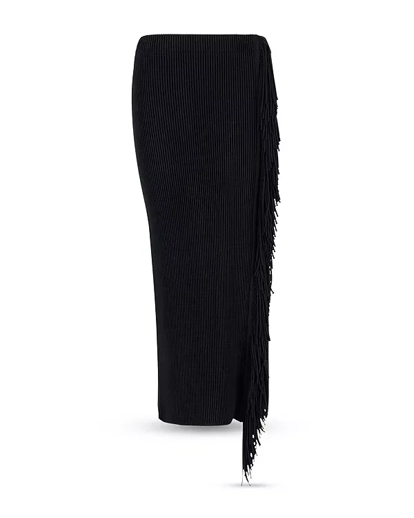 Женская юбка с бахромой Emporio Armani, Solid Black — фото 4