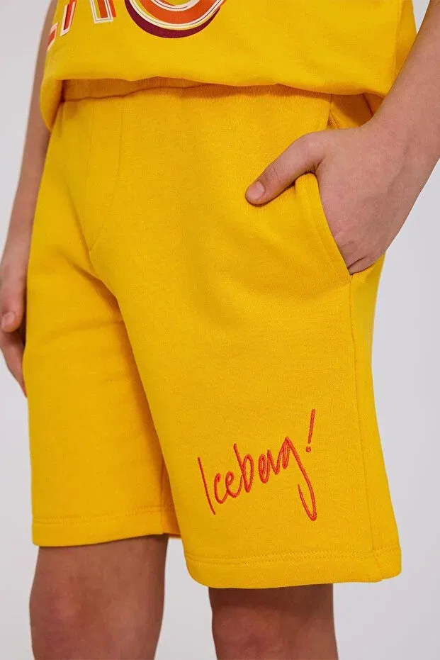 Детские шорты для мальчиков однотонные Iceberg, Yellow — фото 3