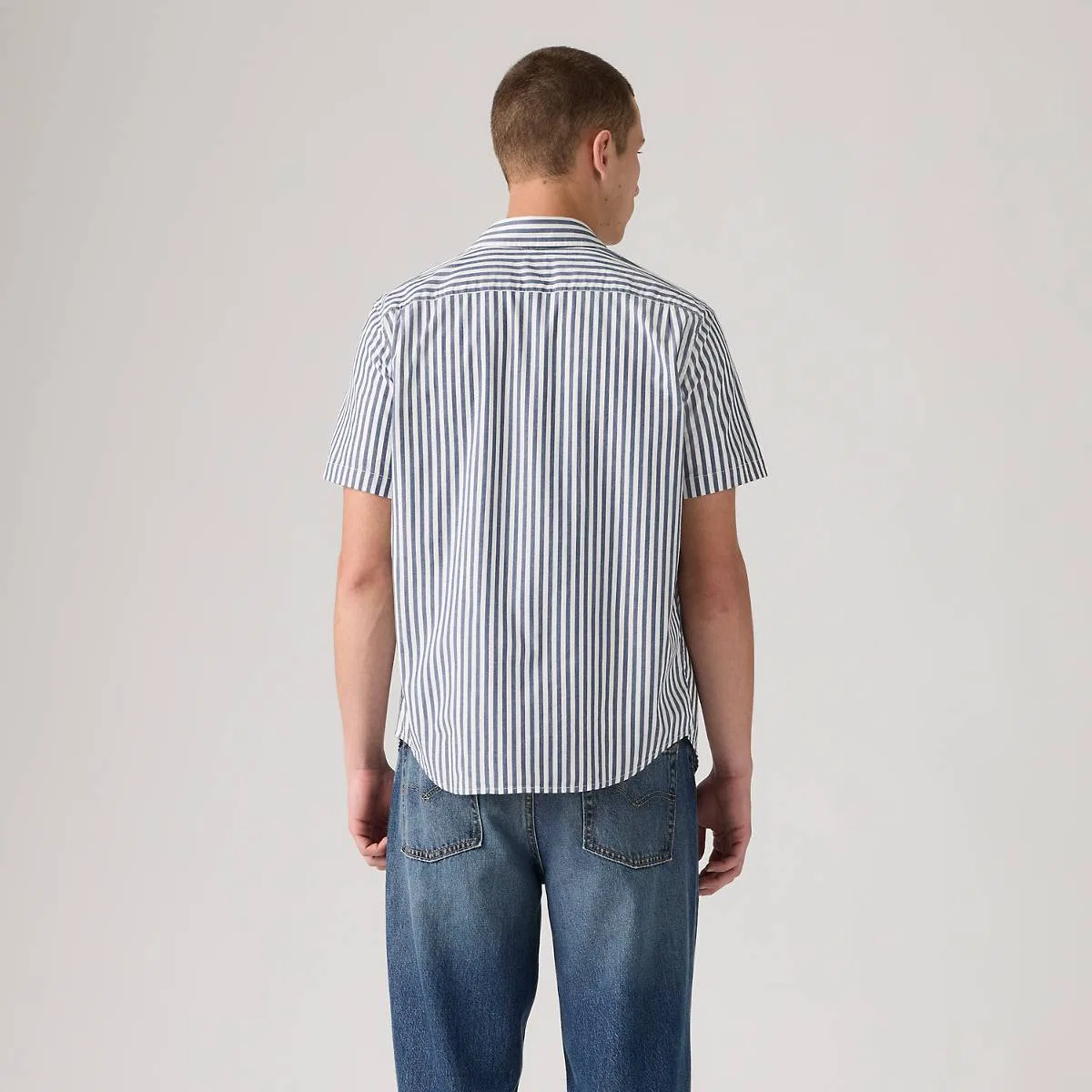 Классическая рубашка с одним карманом и коротким рукавом Levi's, Dean Stripe Estate - Blue — фото 4
