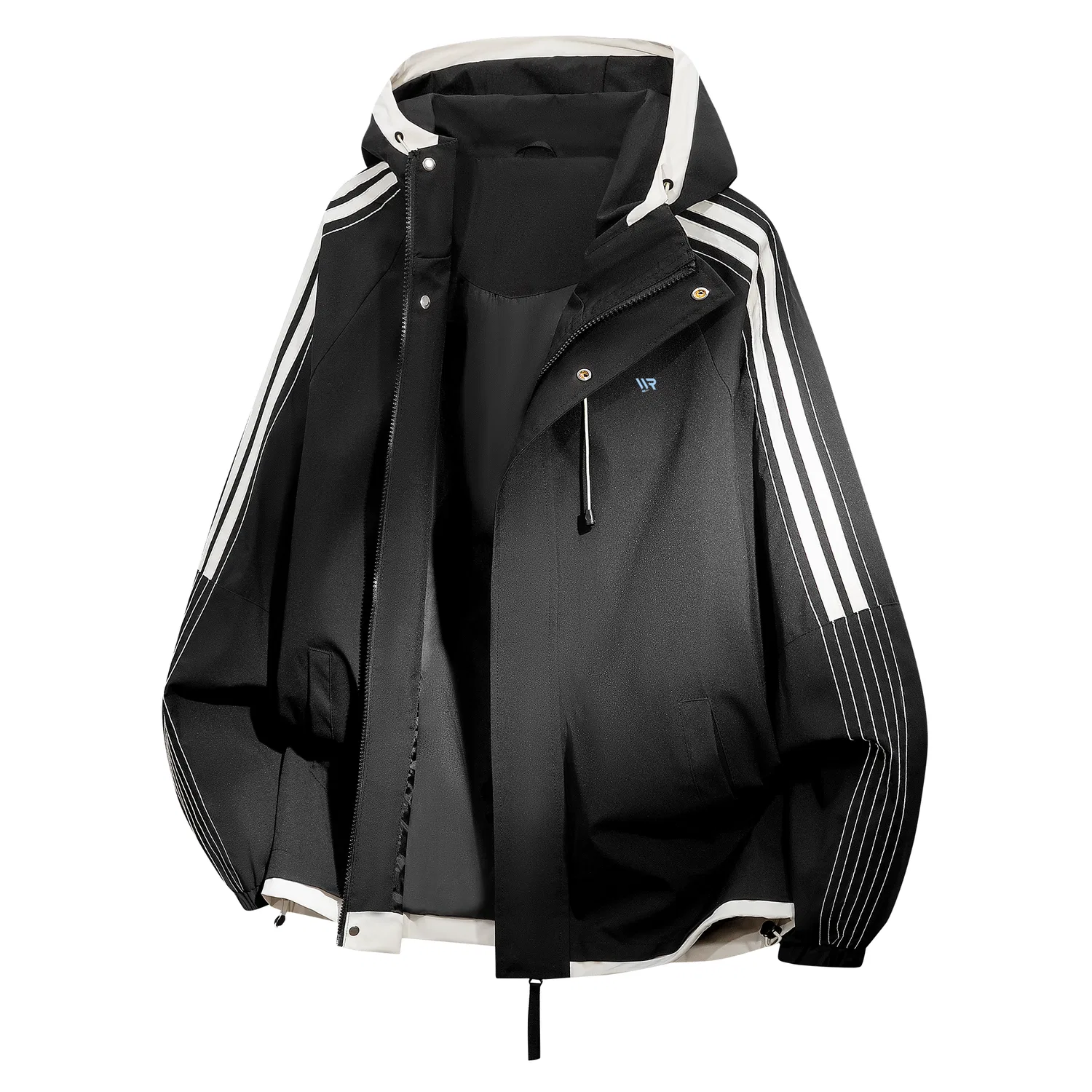 Детская ветровка с капюшоном, прямой крой, Flare Night Black, WARRIOR