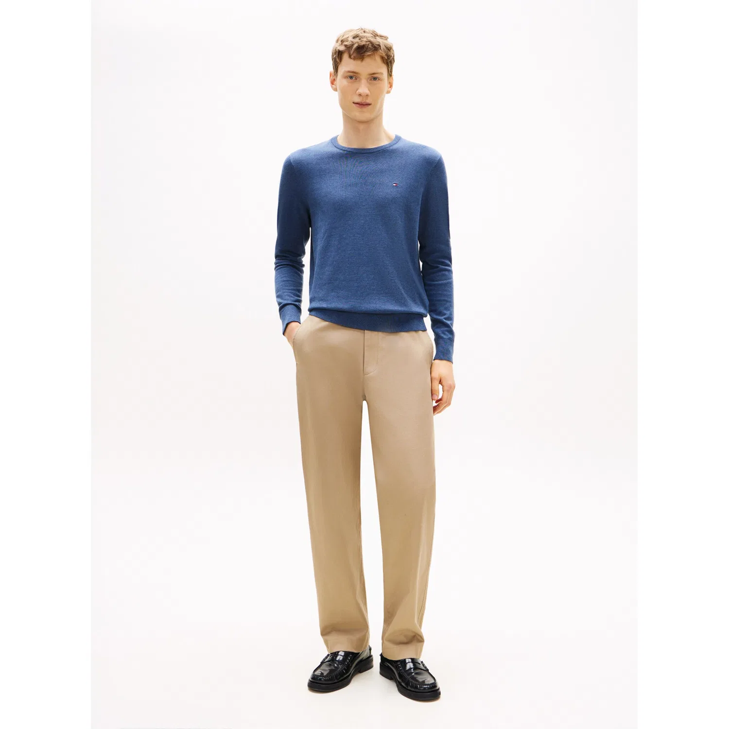 Мужской свитшот с круглым вырезом Essential Cotton Tommy Hilfiger, Aegean Sea Heather — фото 4